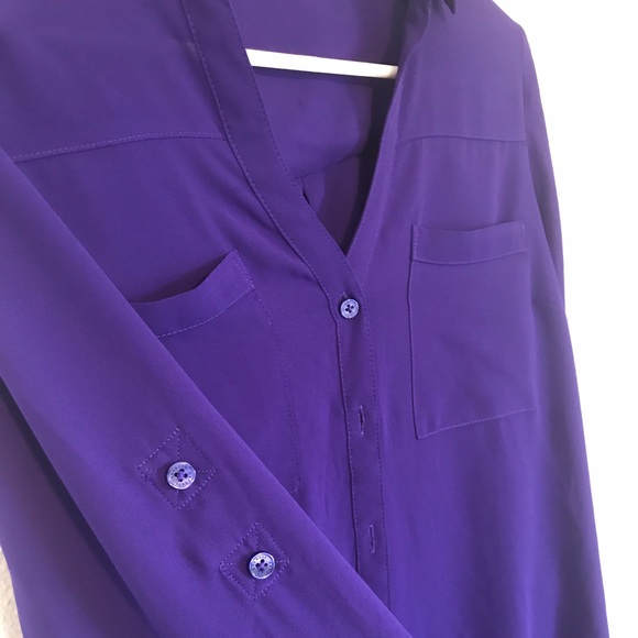 Express purple button down - Picture 3 of 3